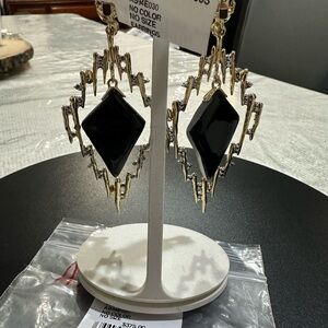 🆕 ❤️ Alexis Bittar Gold W/ Swarovski Crystals Lucite Earring 4” Retail $375